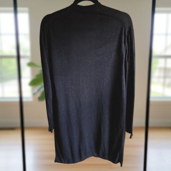 Uniqlo Duster Long Cardigan Women's Small Linen Lightweight Pockets Navy Blue - Picture 3 of 8